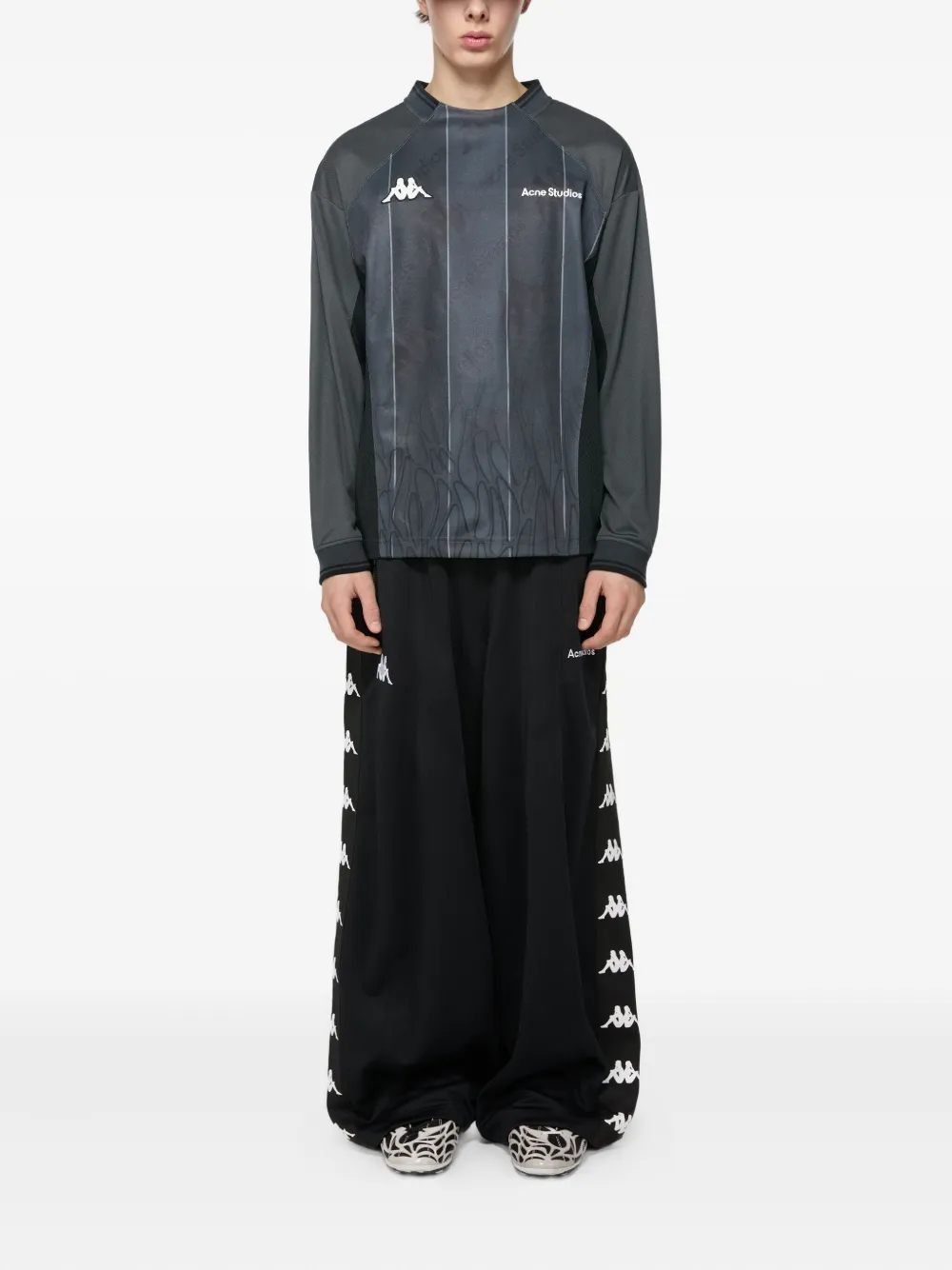 Acne Studios x Kappa T-shirt met logo Zwart