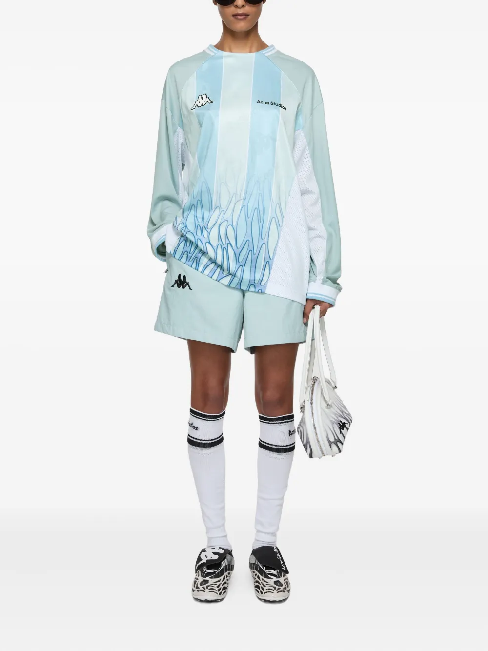 Acne Studios x Kappa gestreept T-shirt Blauw