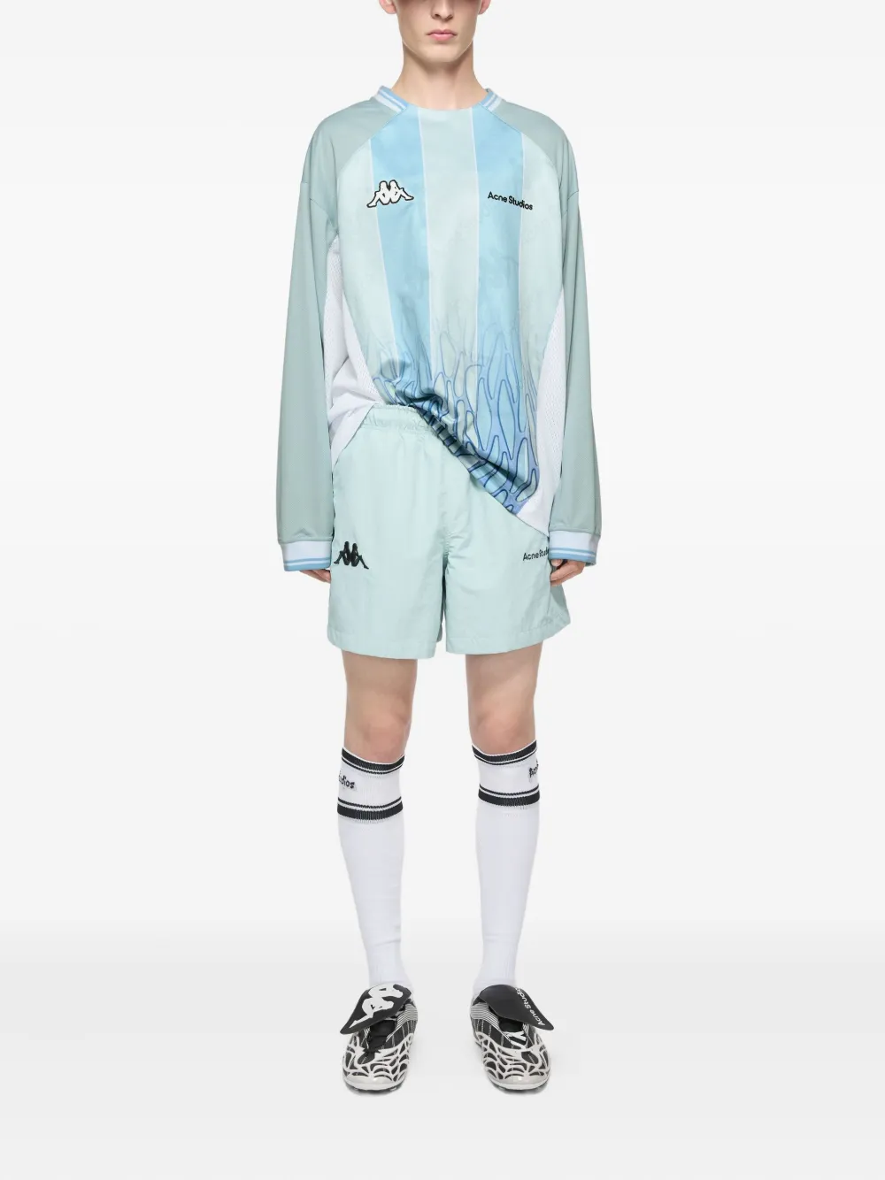 Acne Studios x Kappa gestreept T-shirt Blauw
