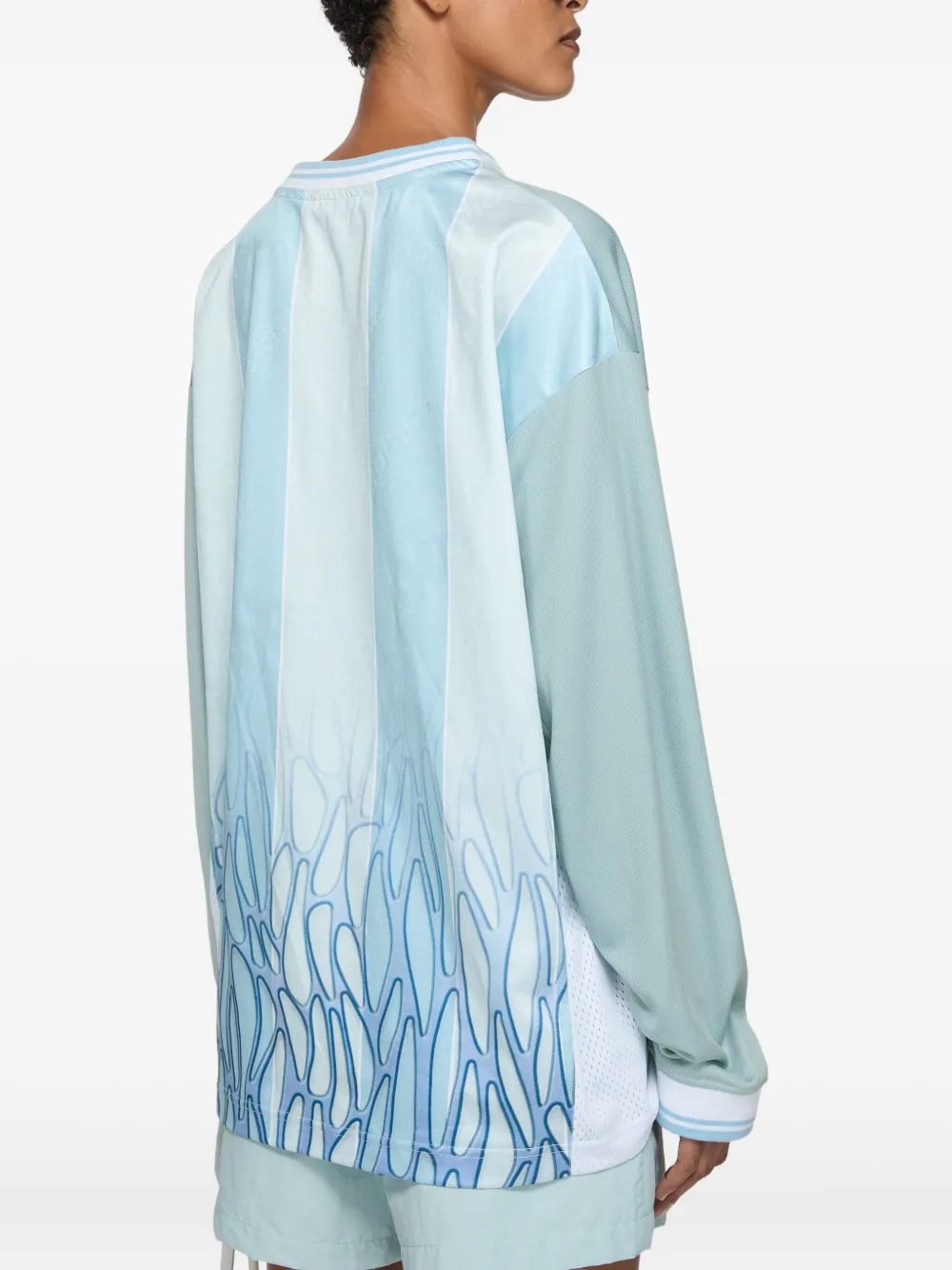 Acne Studios x Kappa gestreept T-shirt Blauw