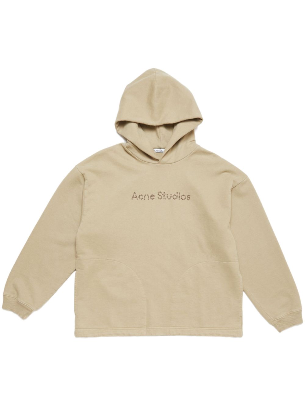 Acne Studios Hoodie met logo van studs Beige