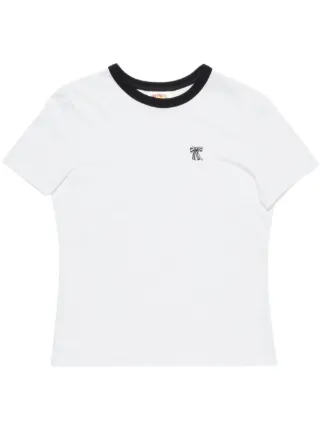 Acne Studios リボンプリントTシャツ フィットスタイル XS Acne Studios リボンプリント Tシャツ | ホワイト | FARFETCH JP