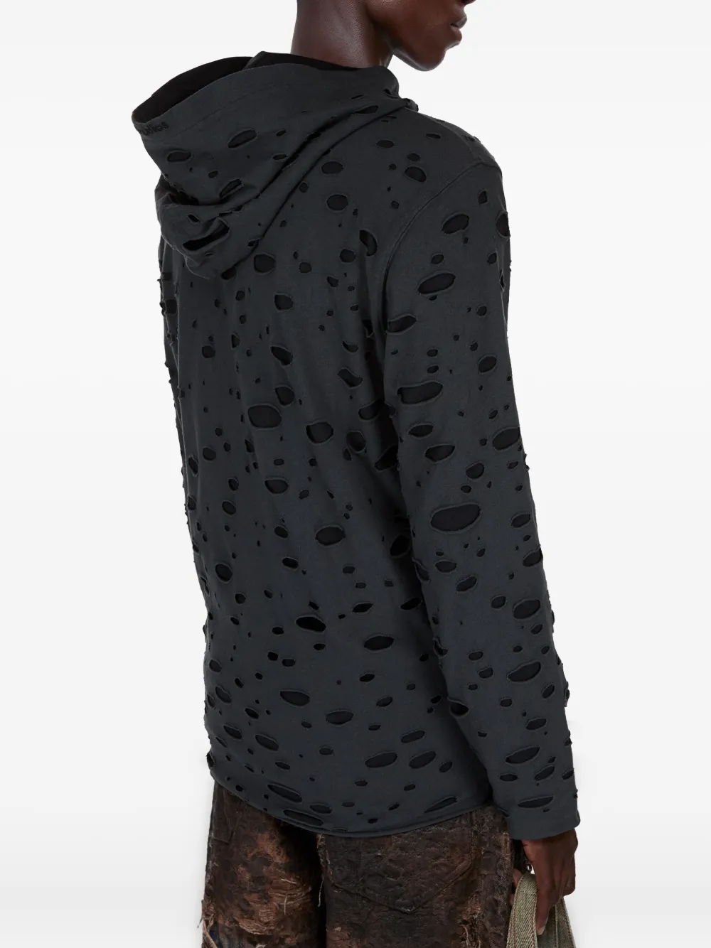 Acne Studios Hoodie met gescheurd detail Zwart