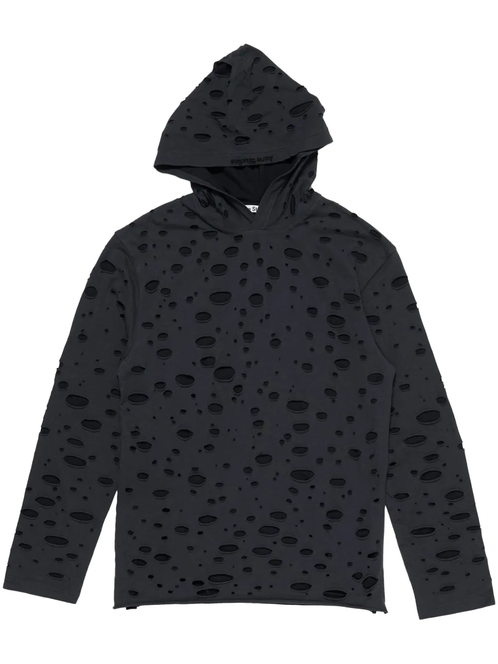 Acne Studios Hoodie met gescheurd detail Zwart