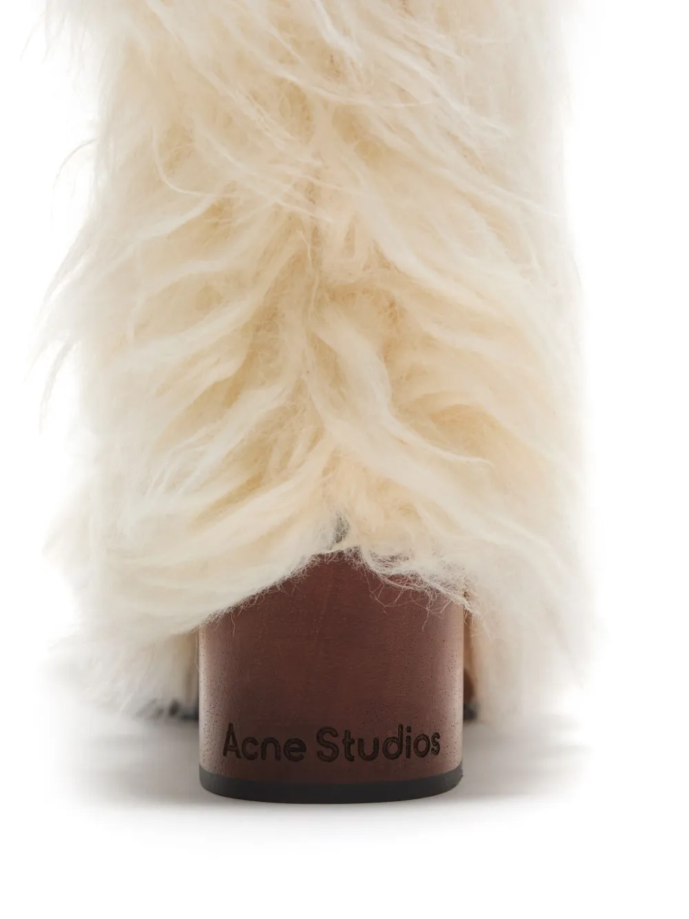 Acne Studios furry clog boots White