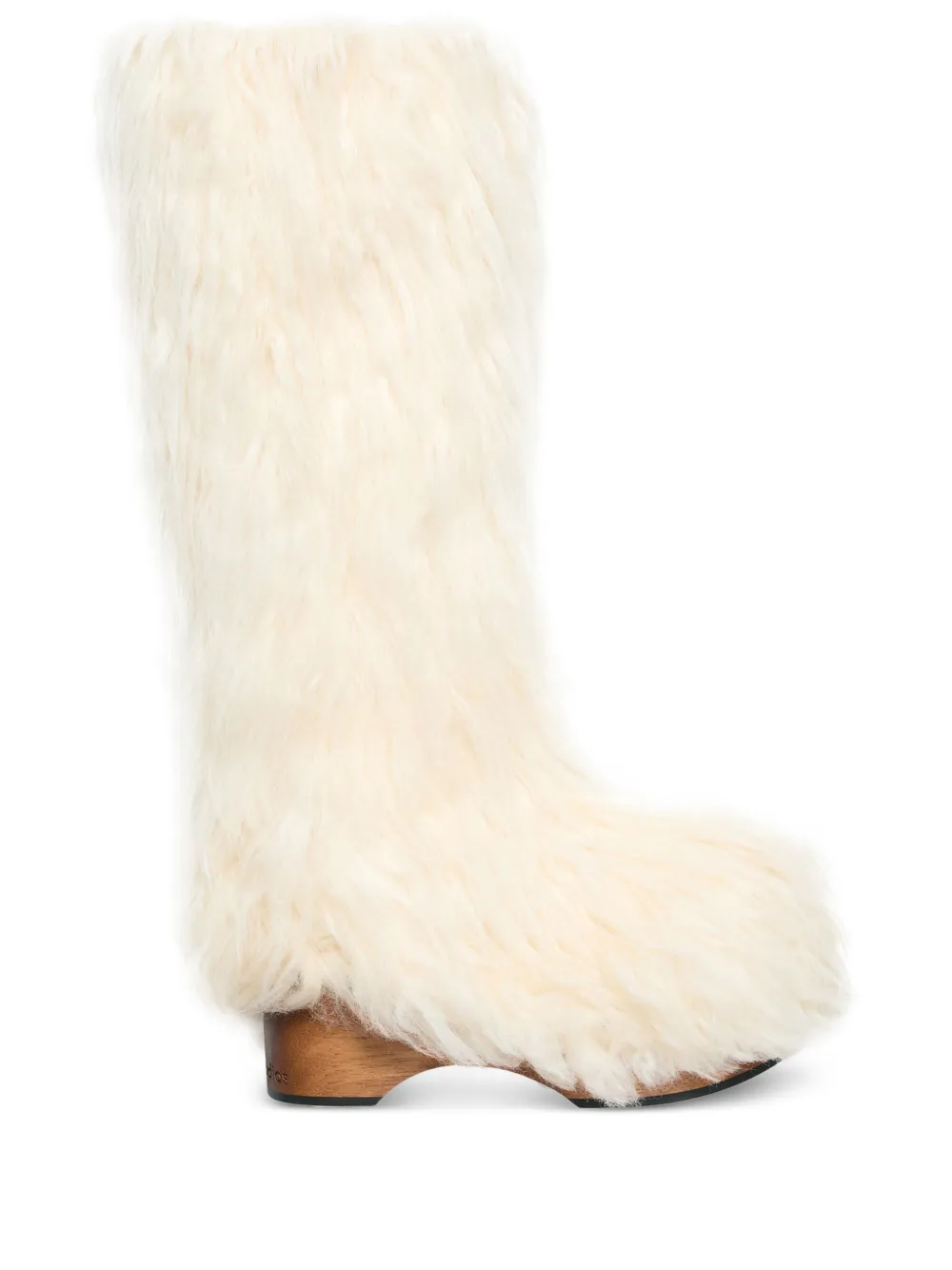Acne Studios furry clog boots White