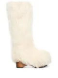 Acne Studios furry clog boots - White