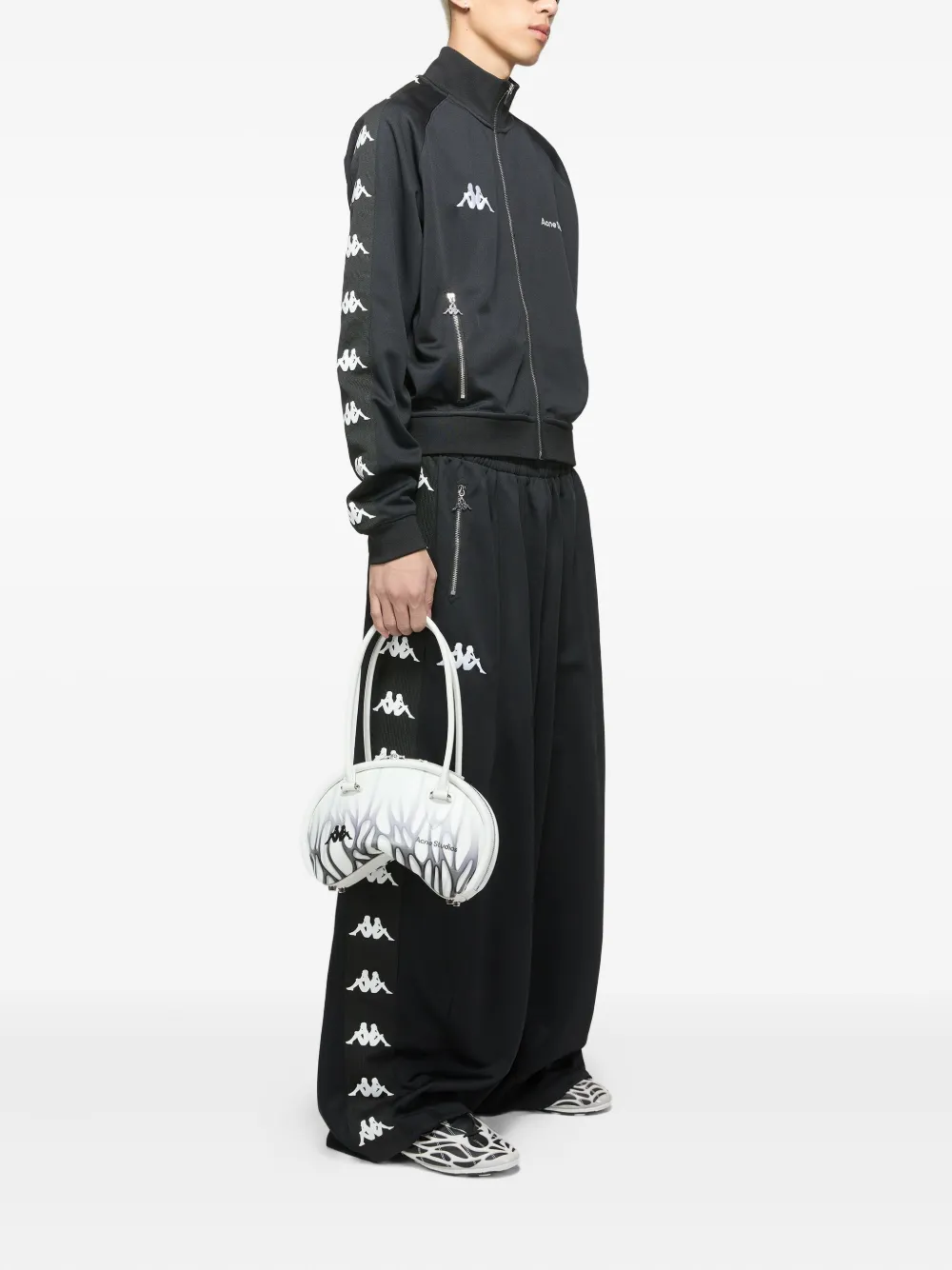 Acne Studios x Kappa leren schoudertas - Wit