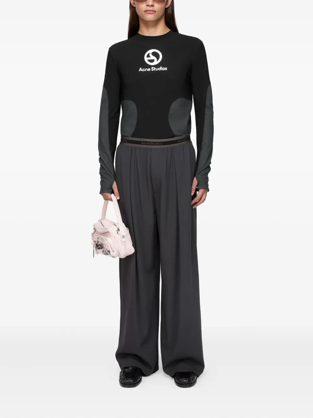 Acne Studios T-shirt met logoprint Zwart