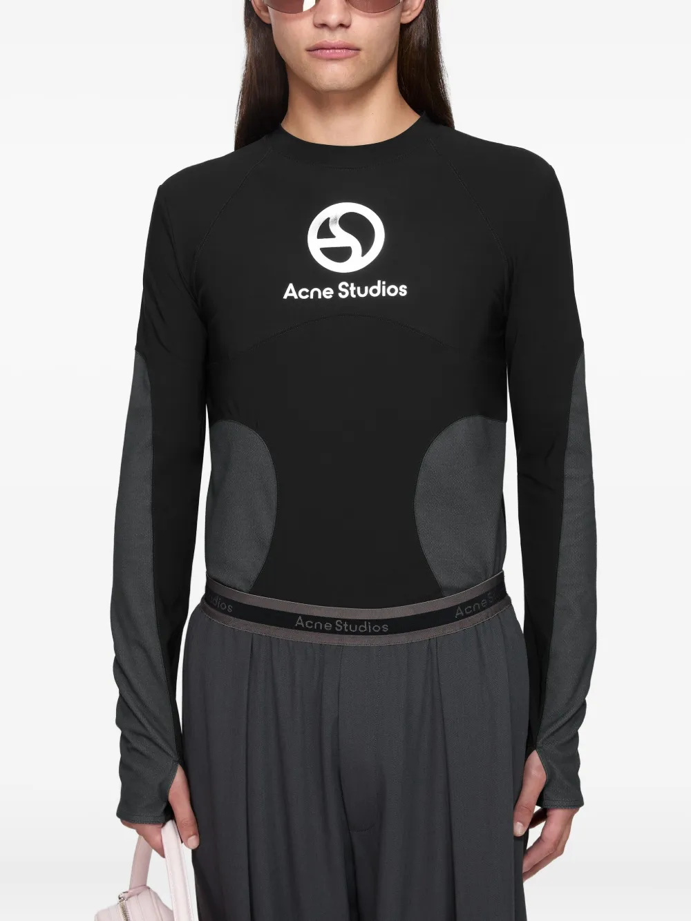 Acne Studios T-shirt met logoprint Zwart