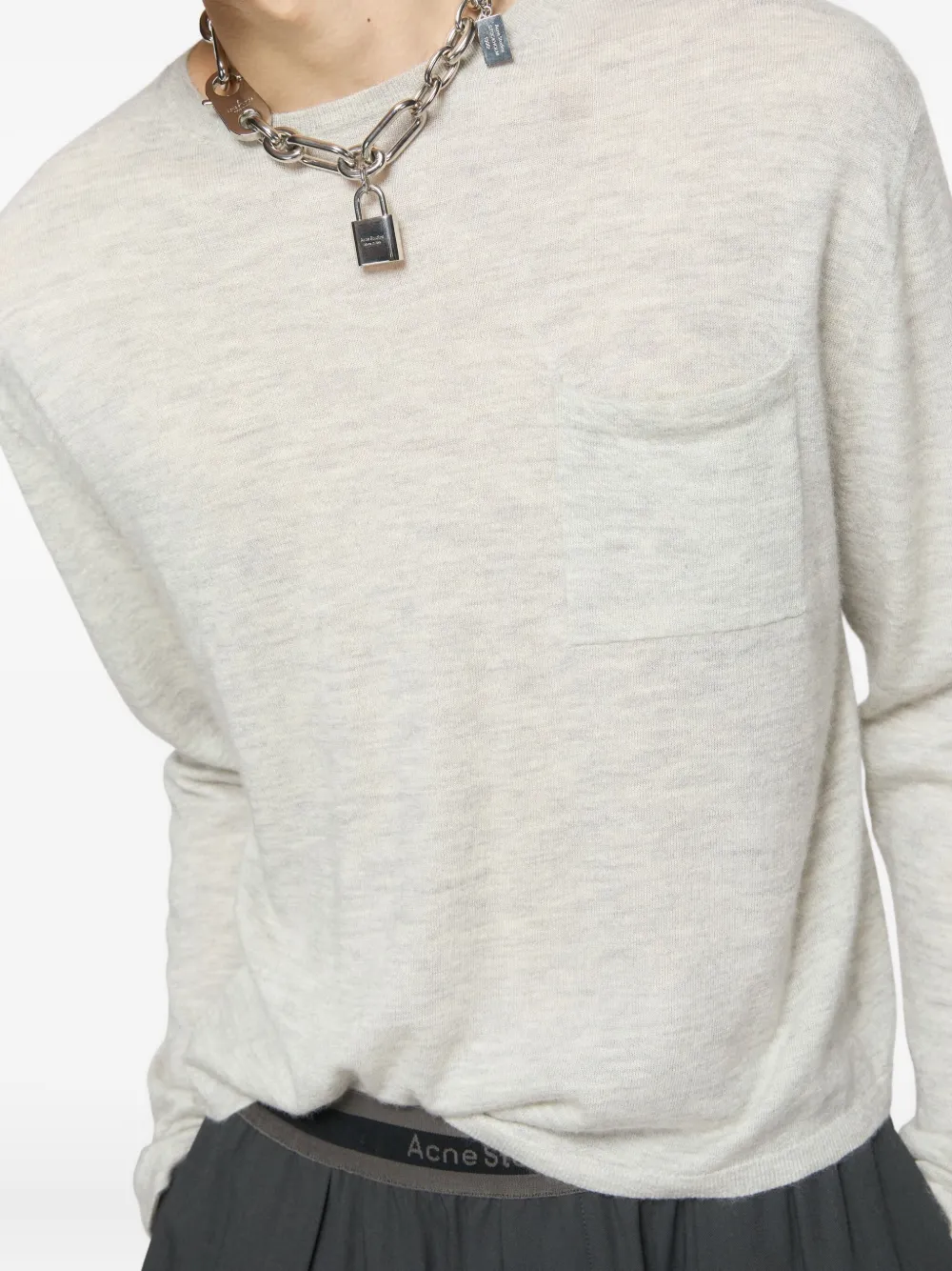Acne Studios Trui met zakdetail en lange mouwen Grijs