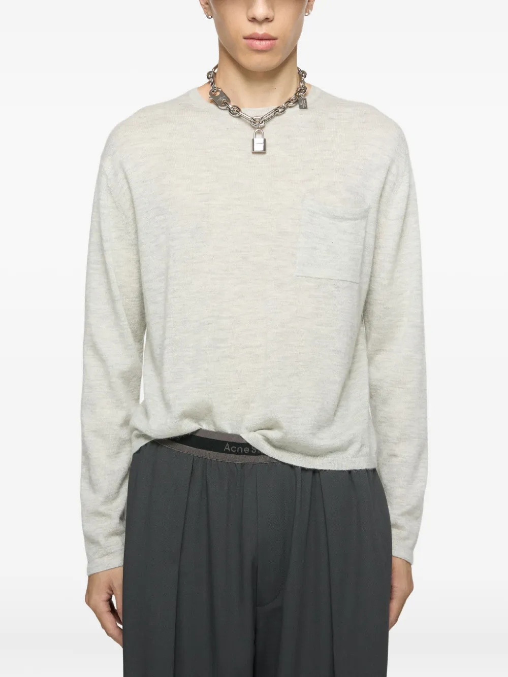 Acne Studios Trui met zakdetail en lange mouwen Grijs