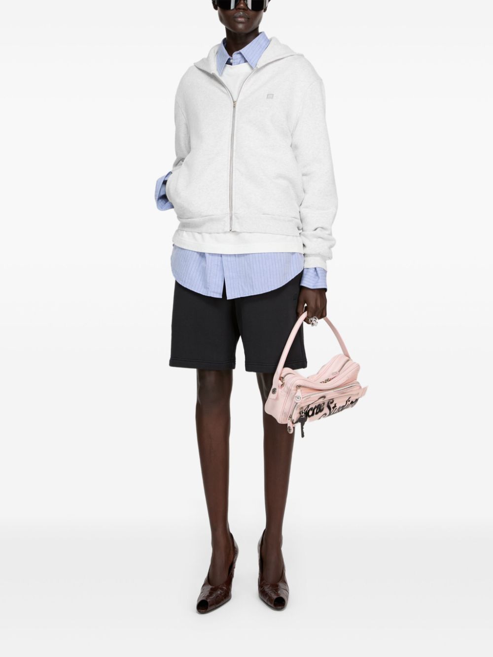 Acne Studios fleece track shorts - Zwart