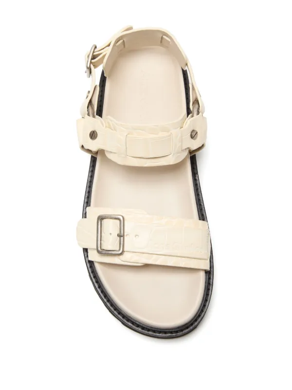 Acne Studios バックル レザーサンダル | ニュートラル | FARFETCH JP