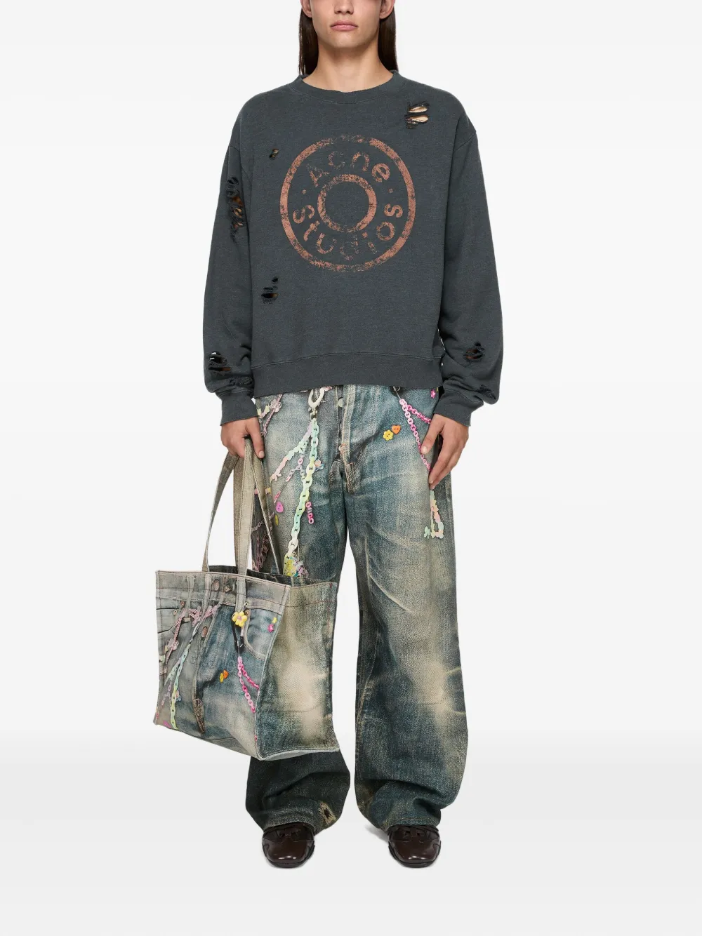 Acne Studios logo-print sweatshirt - Grijs