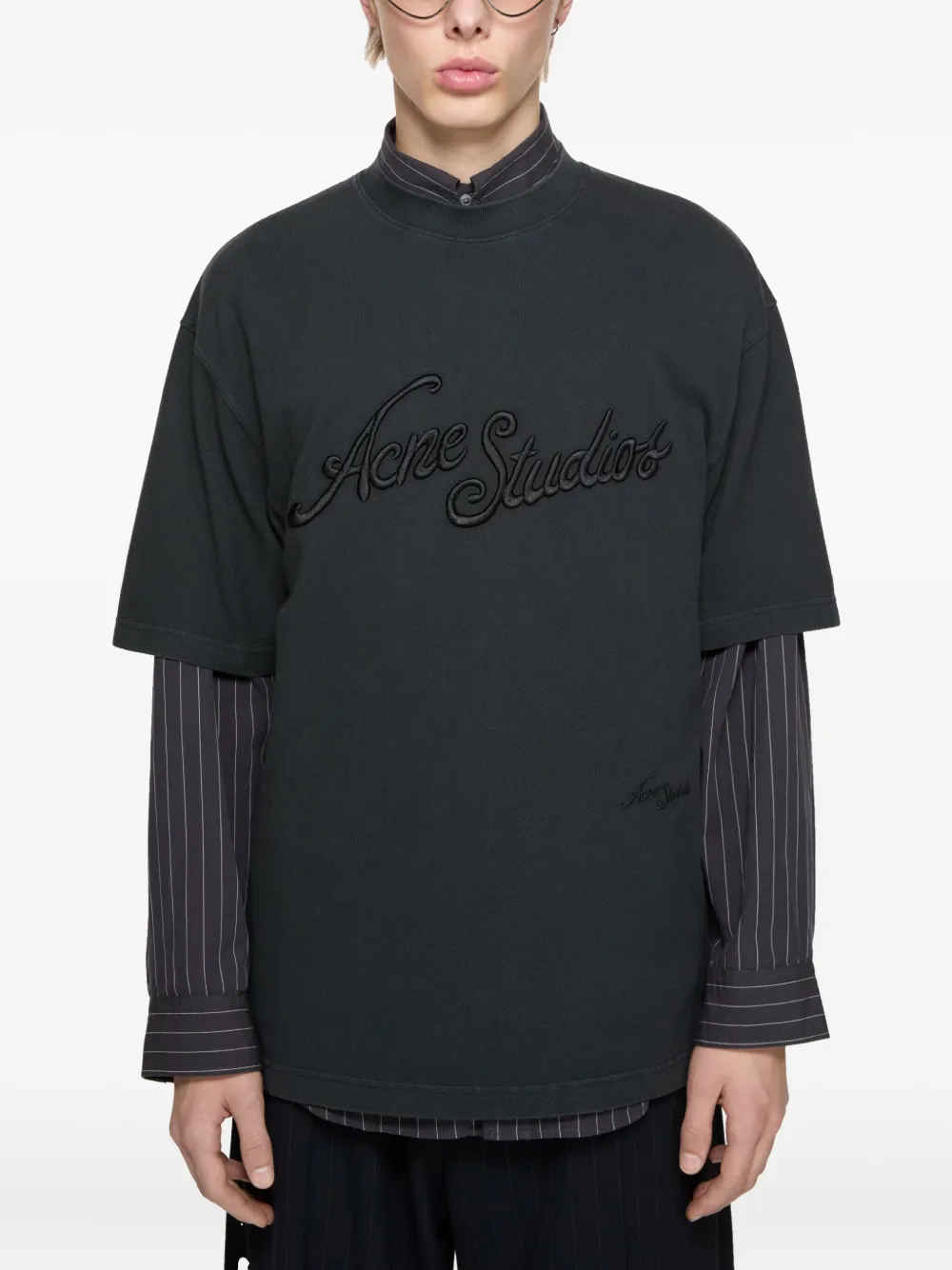 Acne Studios T-shirt met borduurwerk Zwart