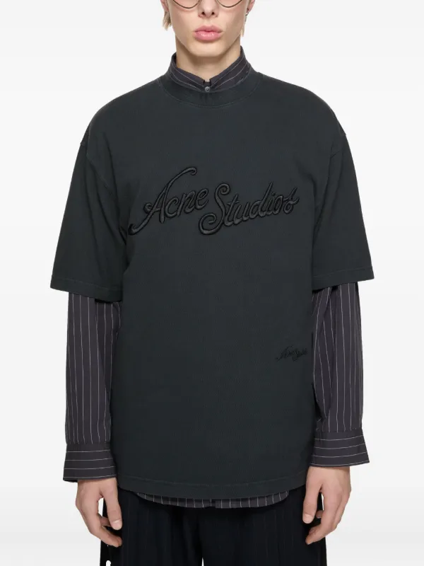 acne studios Tシャツ Acne Studios Embroidered T-shirt | Black | FARFETCH