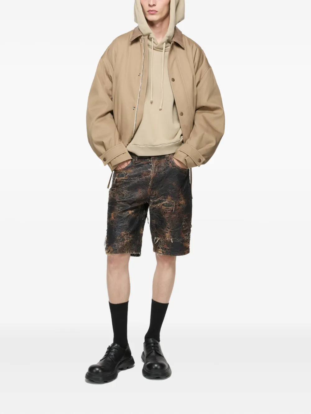 Acne Studios Shorts met monogram Bruin