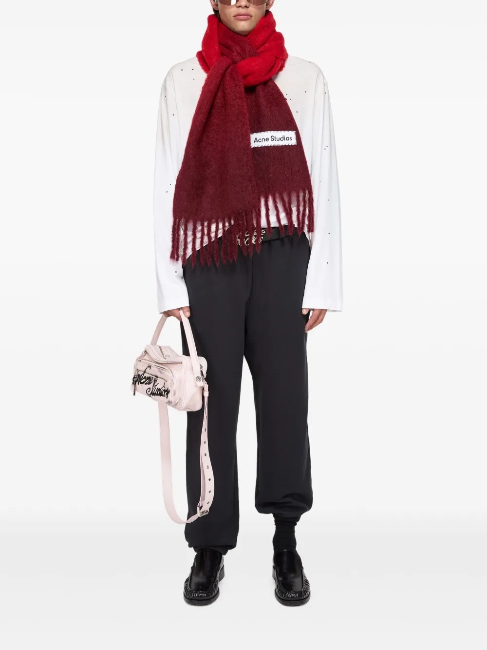 Acne Studios Gradient-effect Scarf In Red