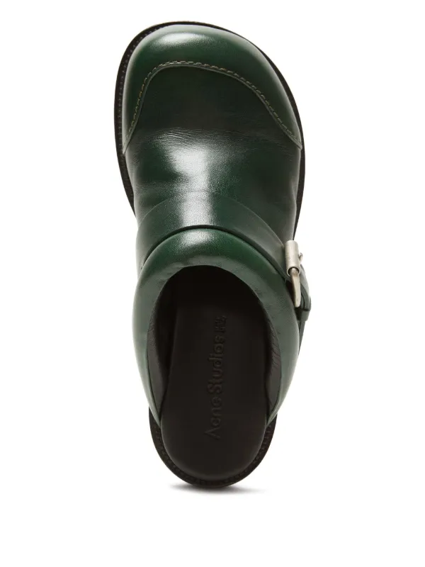 サンダル・ミュール Acne Studios Buckle Mules - Acne Studios - Leather - Green Acne Studios Leather Mules | Green | FARFETCH