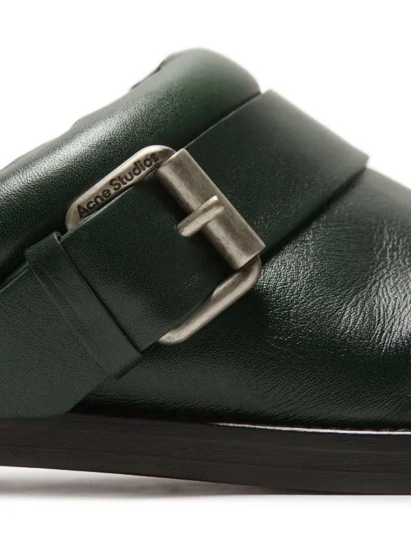 サンダル・ミュール Acne Studios Buckle Mules - Acne Studios - Leather - Green Acne Studios Leather Mules | Green | FARFETCH