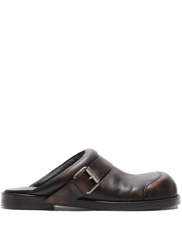 サンダル・ミュール Acne Studios Buckle Mules - Acne Studios - Leather - Brown Acne Studios: Brown Leather Buckle Mules | SSENSE