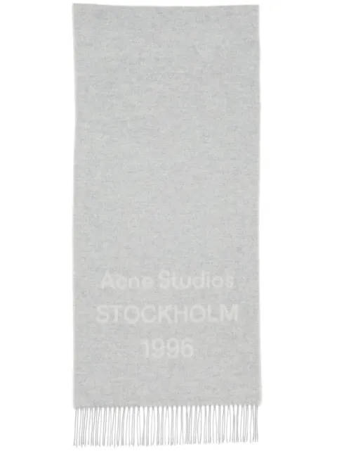 Acne Studios logo-print wool scarf 