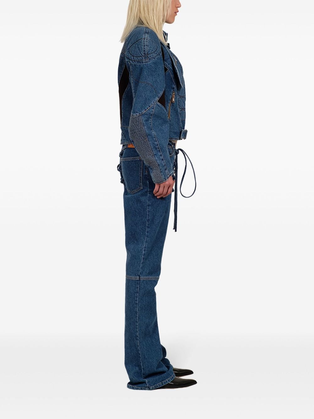 Shop Natasha Zinko Raw-cut Jeans In 蓝色