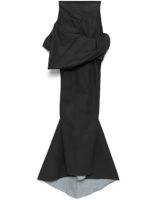 Rick Owens falda larga con diseño drapeado