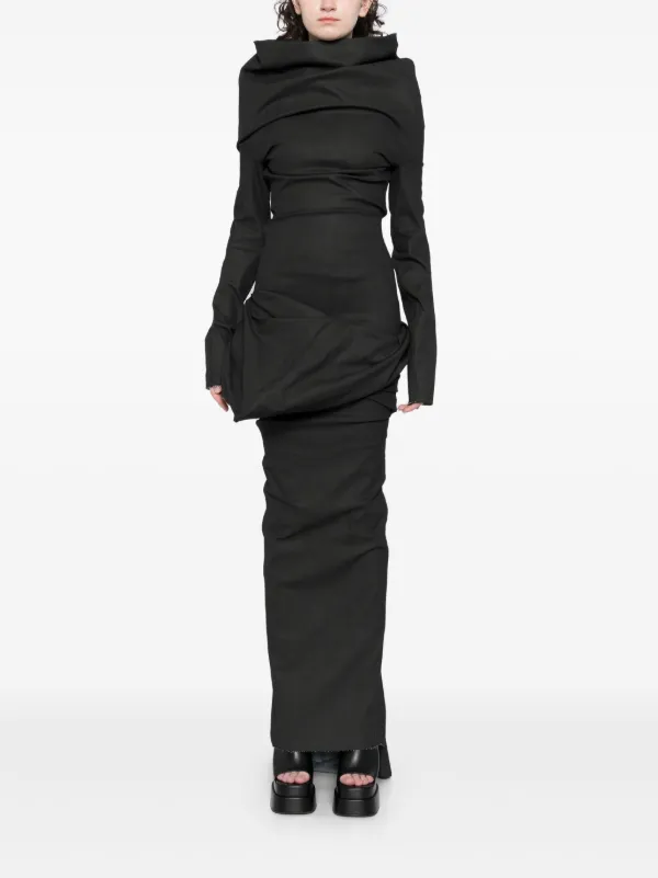 【関税&送料込み】Rick Owens Draped Maxi Skirt Rick Owens Draped Maxi Skirt | Black | FARFETCH