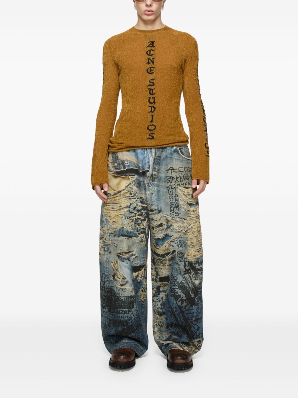 Acne Studios Trui met logodetail - Bruin