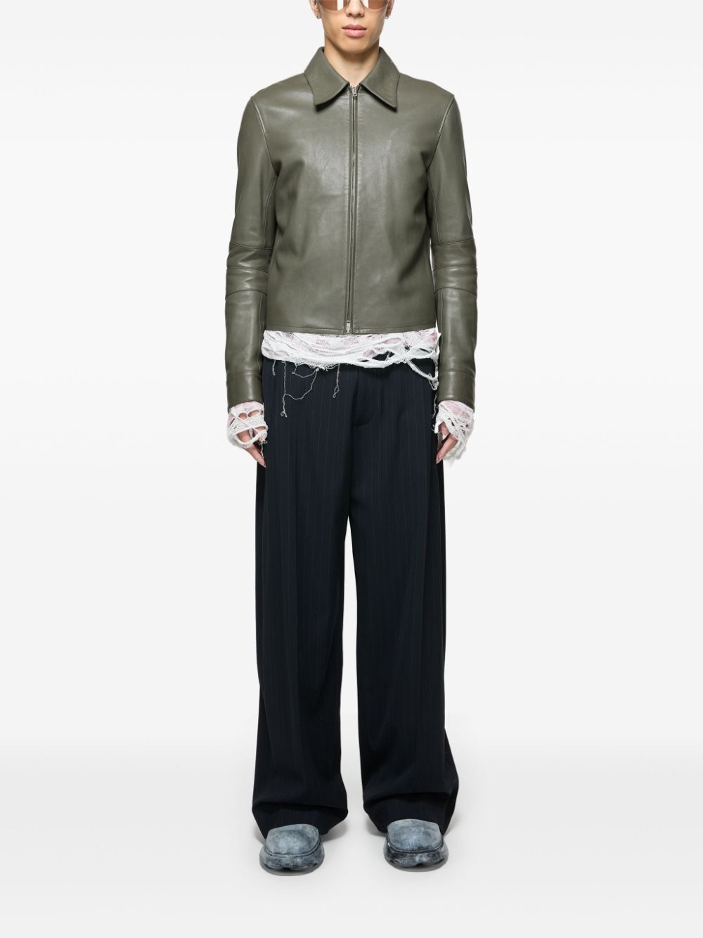 Acne Studios leather jacket - Groen