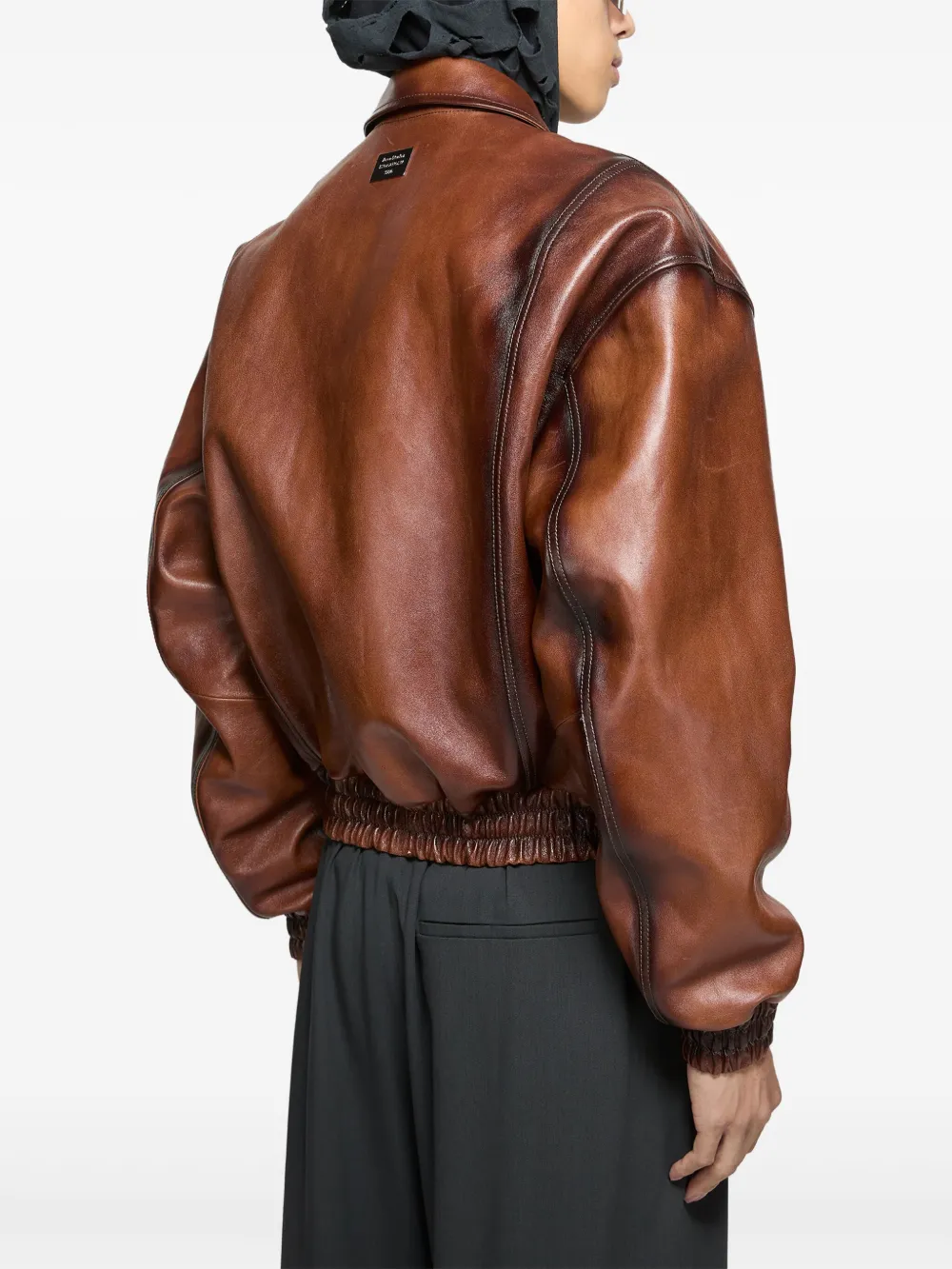 Acne Studios Leren jack Bruin