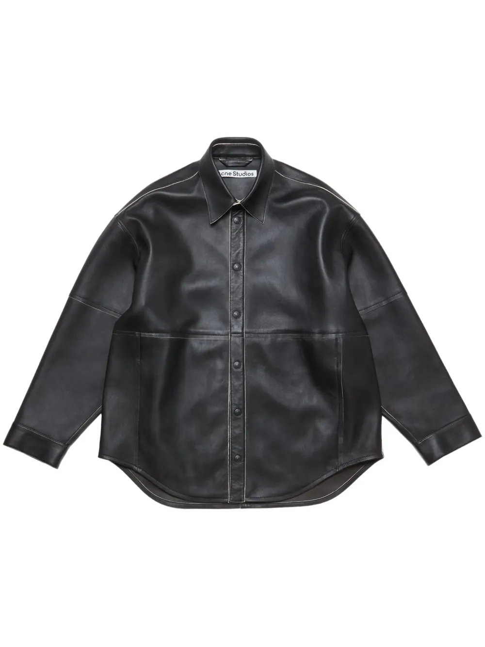 Acne Studios Leren overhemd Zwart