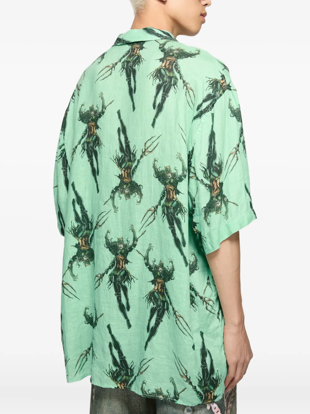Acne Studios Overhemd met print Groen