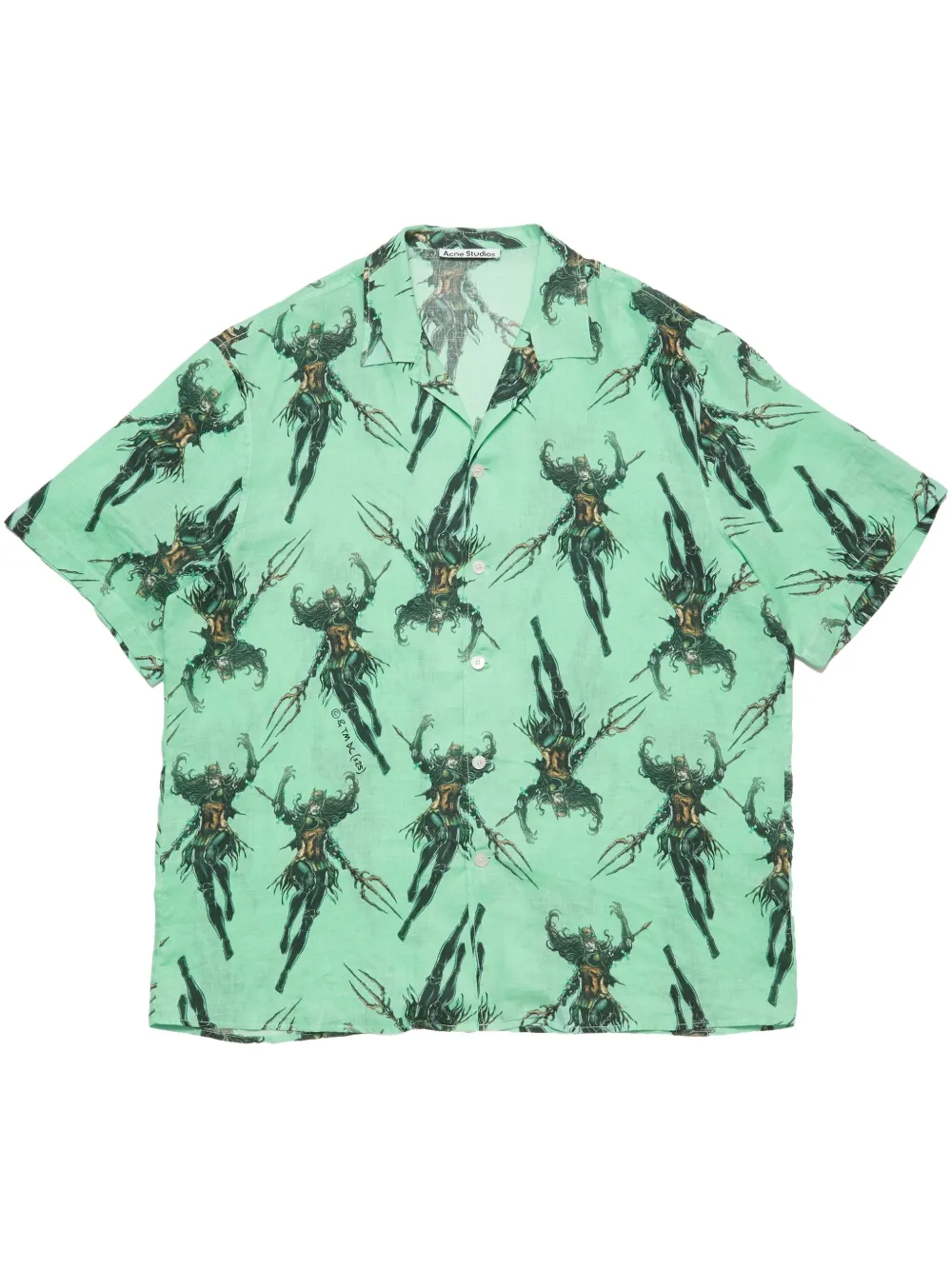 Acne Studios Overhemd met print Groen