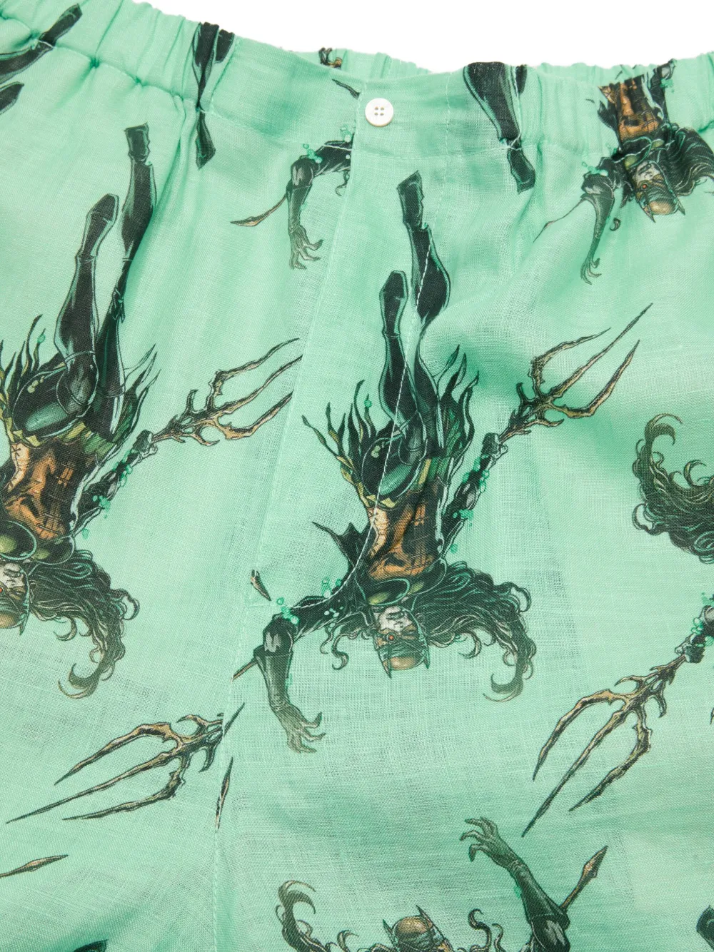 Acne Studios Shorts met grafische print Groen