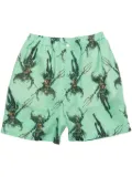 Acne Studios graphic-print shorts - Green