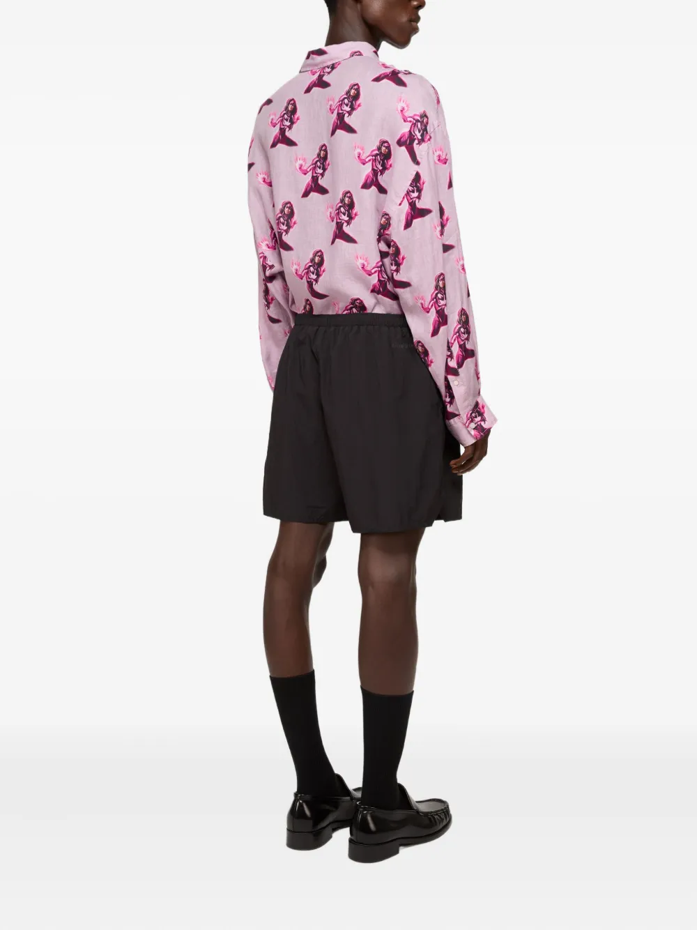 Acne Studios Zwembroek met grafische print Zwart