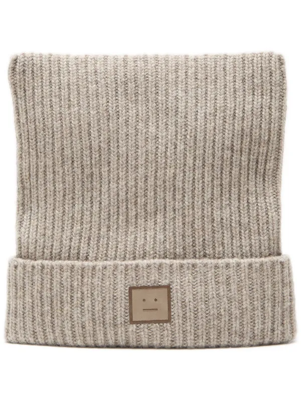 Acne Studios フェイスロゴ ビーニー | ニュートラル | FARFETCH JP