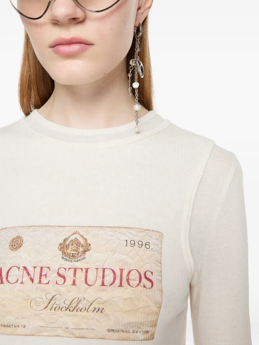 Acne Studios Claw Charm Earring In Silver