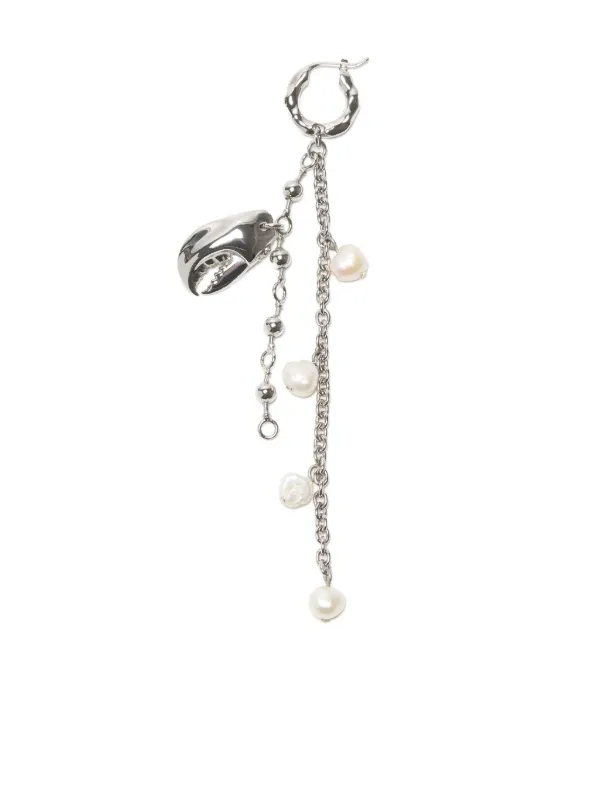 【写真UP】Acne Studios CHAIN LOCK EARRING Chain Lock logo drop earrings in silver - Acne Studios