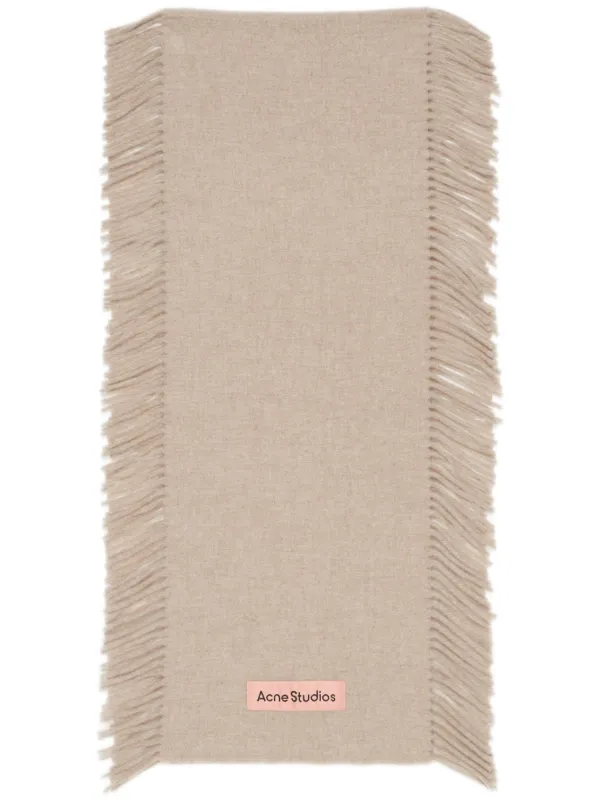 Acne Studios Wool Fringed-edge Scarf in Neutrals