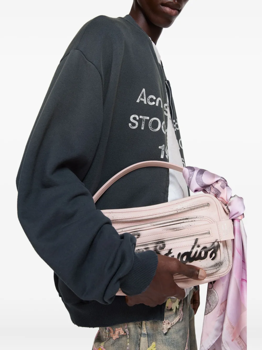 Acne Studios ロゴ ショルダーバッグ | ピンク | FARFETCH JP