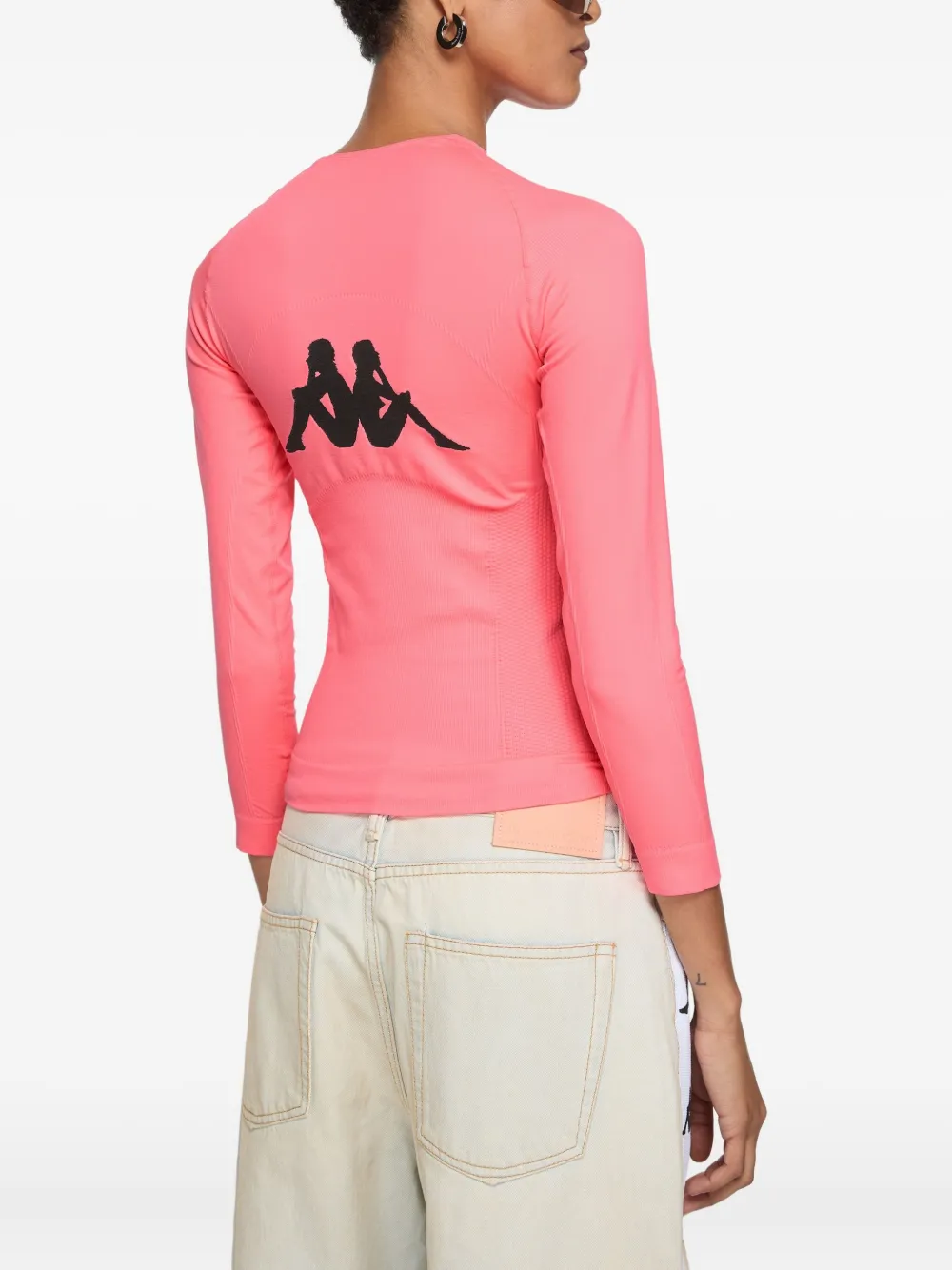 Acne Studios x Kappa T-shirt met logo Roze