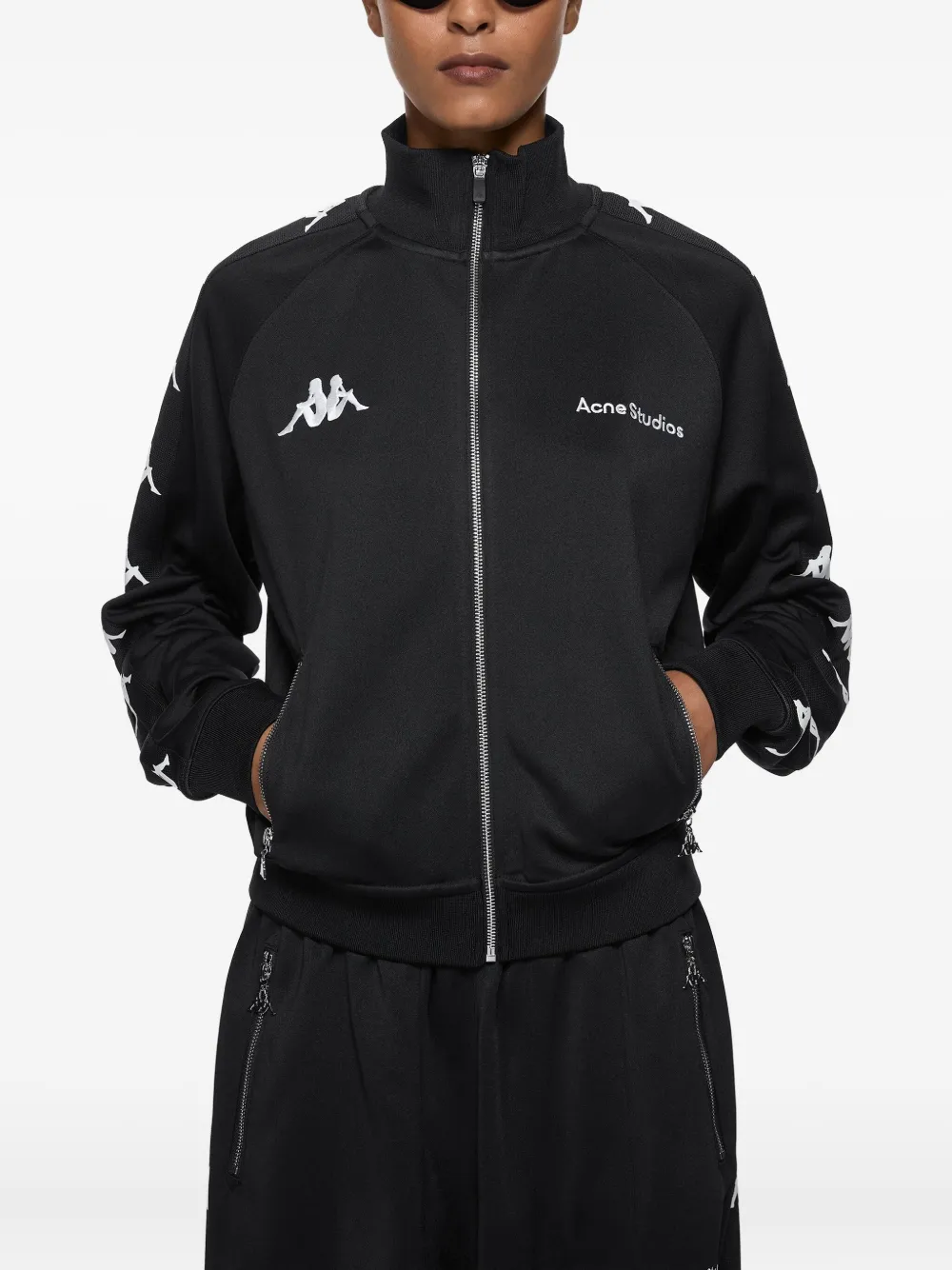 Acne Studios x Kappa zip-up Jacket | Black | FARFETCH