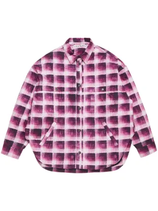 Acne Studios チェック シャツ | ピンク | FARFETCH JP