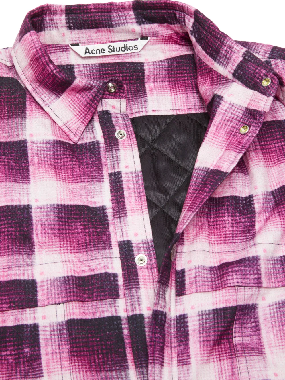 Acne studio オープンカラーチェックシャツ Acne Studios チェック シャツ | ピンク | FARFETCH JP