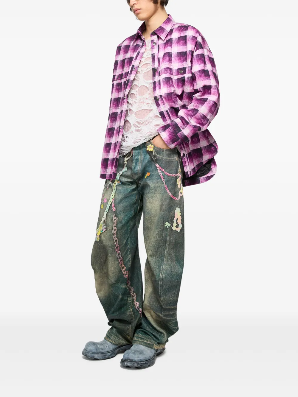 Acne Studios Geruit overhemd Roze
