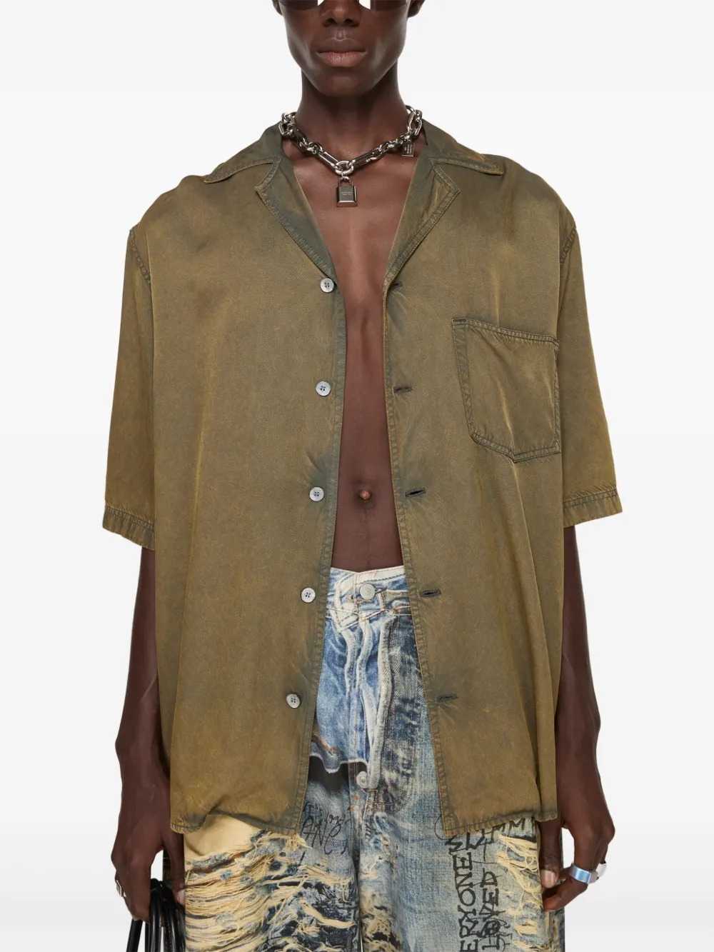 Acne Studios Overhemd met vervaagd effect Groen